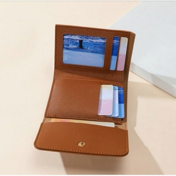 Brown Leather Trifold Wallet, NWOT - Picture 2 of 4